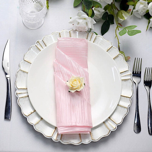 Crinkle Taffeta Table Napkins 20" x 20" (5 Pack) 2
