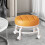 Tabouret roulant bas avec roulettes pivotantes à 360 orange 4