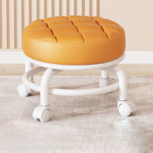 Tabouret roulant bas avec roulettes pivotantes Ă 360 orange