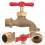 Vintage Messing-Außenwasserhahn, Wandmontage, Doppelgriff 1