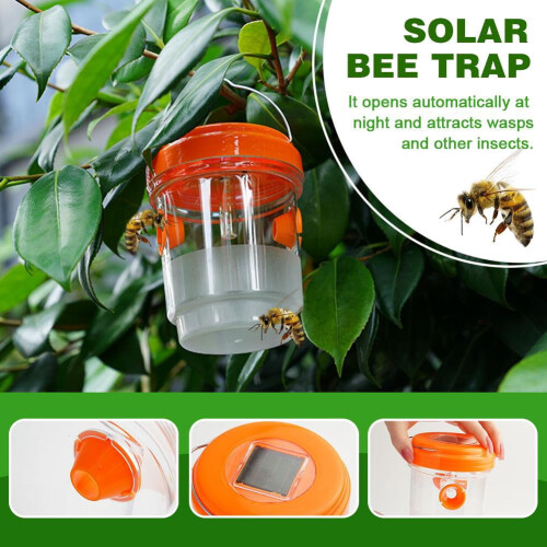 Solcellsdriven getingfälla för utomhusbruk, 2-pack 2