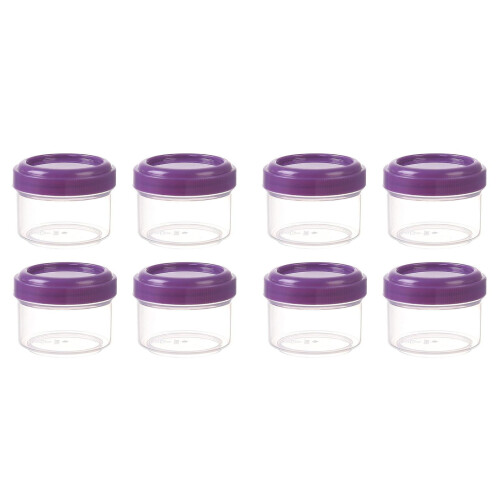 35ml Clear Plastic Storage Jars with Airtight Lids (4 Pack)