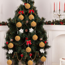 6 Pack Shatterproof Velvet Christmas Ornaments
