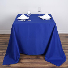Royal Blue Square Tablecloths 90 x 90 in Polyester 6 Pack