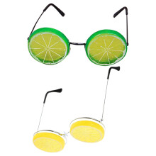 Bicchieri da festa a forma di limone, in plastica gialla e metallo, 2 pezzi