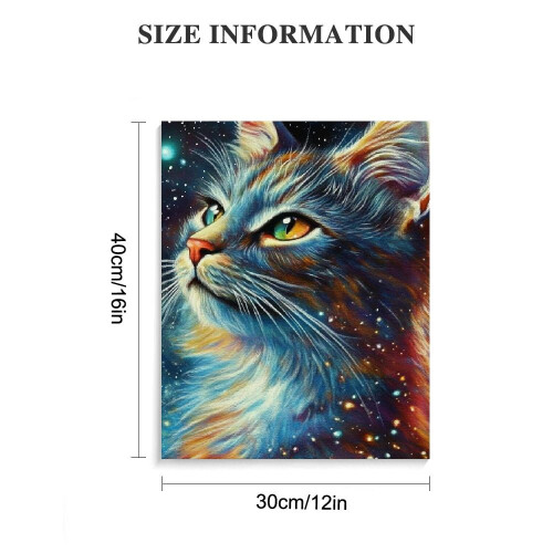 Modern Star Cat Canvas Print 12x16 in 2