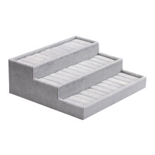 Eleganter Schmuck-Organizer aus mattiertem Samt,-Grau