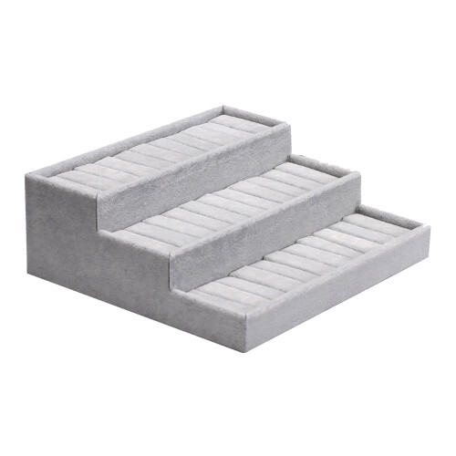 Eleganter Schmuck-Organizer aus mattiertem Samt,-Grau