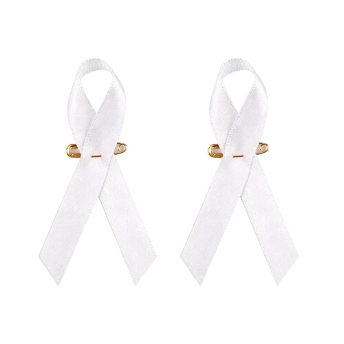 Zwart-witte strikbroche - voor-Wit 2 stuks