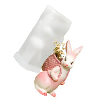 Moule à bougie en forme de lapin de pâques en Silicone, pour