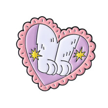 Broche à breloque en forme de cœur d'animal, revêtement-QHXZ4933