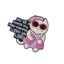 Broche de chats avec lunettes de mode, broche en métal-QHXZ4457