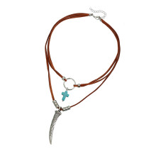 Collier de Styles Cowboy occidental, cordon doux et velouté,-2