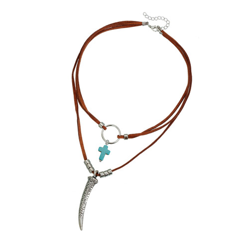 Collier de Styles Cowboy occidental, cordon doux et velouté,-2