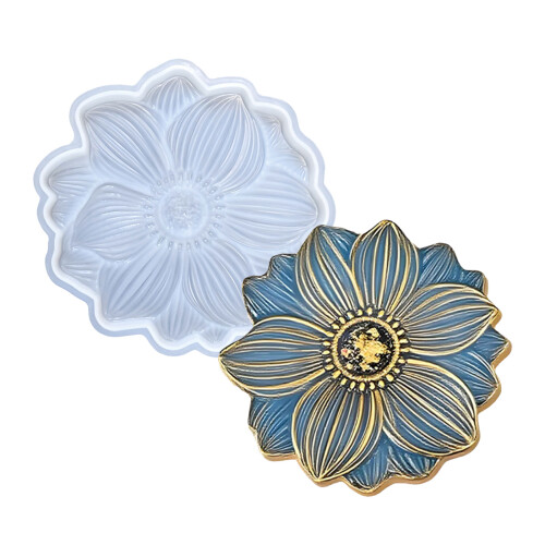 Ensemble de moules en silicone en forme de fleur-36 sous-verres