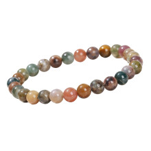 Bracelet de perles rondes en Agate naturelle, bijoux polis-6mm