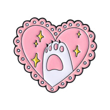 Broche élégante en forme de cœur et de chat, bijoux,-QHXZ4935
