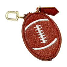 Sports Inspired PU Leather Keychain Coin Holder For-football