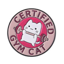 Grappige sportschool katten emaille pin fitness-QHXZ4330