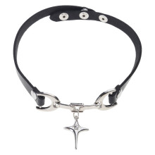 Stylish PU Leather Chokers Necklace With Adjustable Crosses-28