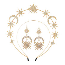 Ensemble d'accessoires pour cheveux Hexagram Double couche,-Or