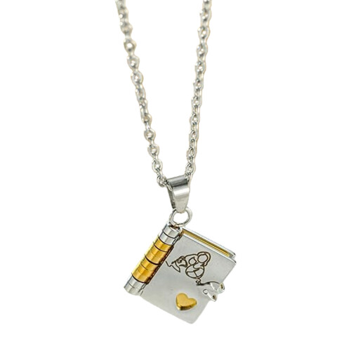 Sentimental Chapter Book Charm Necklace For Granddaughters-SS2