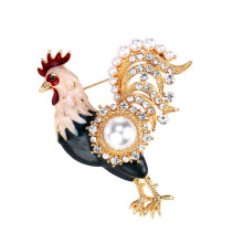 Symbolic Rooster Alloy Pin Lightweight Wearable Art For Modern