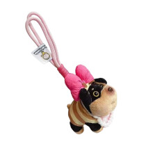 Porte-clés en peluche chien abeille, sac léger, décoration-3