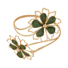 Unique Floral Accent Arm Jewelry Lightweight Zinc Alloy-Green
