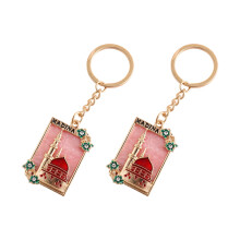 2 Pieces Islamic Prayer Theme Keychains Portable Faith-red 2
