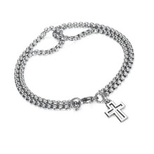 Minimalistische stalen armband met vergrendelingsontwerpen