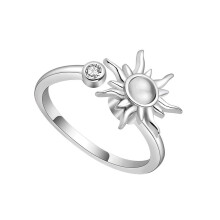 Adjustable Rotating Anxiety Ring For Women Stress-white gold