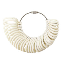 Plastic Finger Rings Size Gauge 5 Color Variants-White