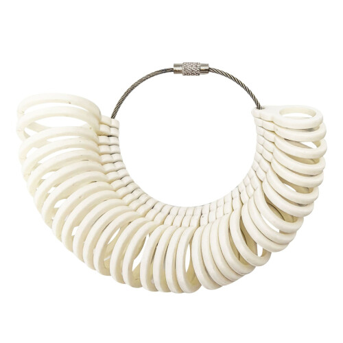 Plastic Finger Rings Size Gauge 5 Color Variants-White