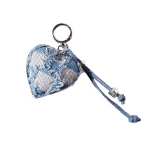 Charmante denim hart sleutelhanger, schattig ontwerp, stevige-5