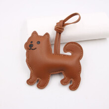 Schlüsselanhänger mit chinesischem Hirtenhund, PU-Leder,-Beige