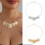 Collier pendentif en alliage texturé, conception asymétrique,-Or 3