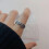 Minimalist Feather Pattern Rings Silver Tone Adjustable-A 6