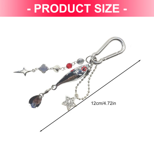 Fish Charm Keychain Multicolor Beads Alloy Materials Pendant For 2