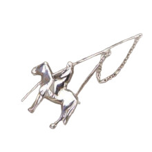 Creative Mongolian Horse Lassoes Poles Brooch Pin for Formal and