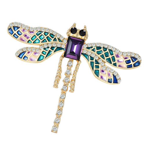 Schöne Libellen-Pins, Metallbrosche, lustiger Schmuck,-Lila