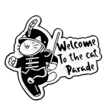 Unique Cartoon Puss Procession Alloy Badge-QHXZ5502