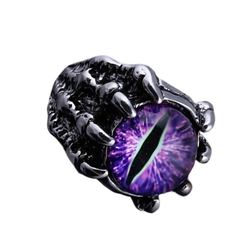 Wolf Claw Demons Eye Finger Rings Adjustable Opening-Purple