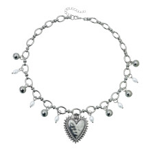 Distressed Vintage Thorn Heart Pendant Necklace Incorporating