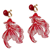 Fashionable Round Ball Goldfish Ear Clips Without Piercing