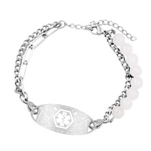 Bracelet léger d'identification d'alerte médicale, chaîne à-SS4