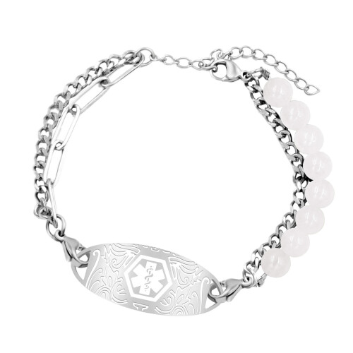 Bracelet léger d'identification d'alerte médicale, chaîne à-SS4