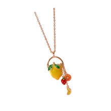 Lovely Women's Fashion Fruit Tassels Drop-lemon necklace