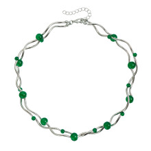 Lightweight Flexible Copper Bead Necklace Comfort Fit-Green
