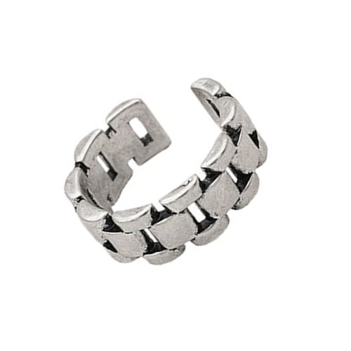 Adjustable Open Ring with Irregular Line Wrap for Women-B